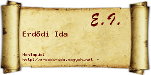 Erdődi Ida névjegykártya